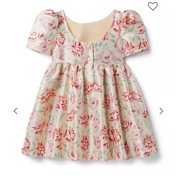 Janie and Jack Girls Metallic Gold Floral Dress Lunar New Year Dress Size 6 EUC - Picture 2 of 10